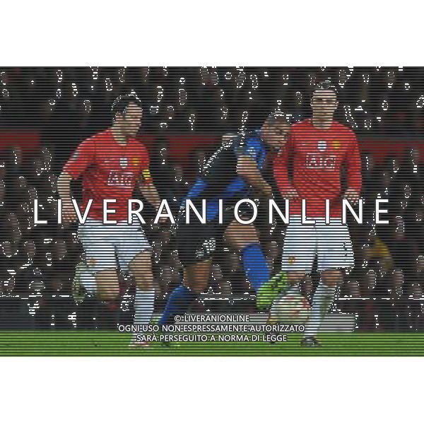 Champions League 2008/2009 Ottavi di Finale - Ritorno Manchester - 11.03.2009 Manchester United-Inter Nella Foto:ADRIANO-GIGGS RYAN-BERBATOV DIMITAR /Ph.Vitez-Ag. Aldo Liverani