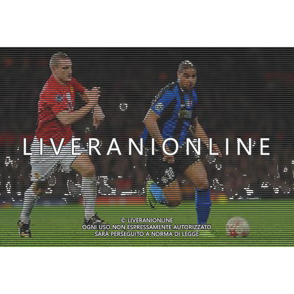 Champions League 2008/2009 Ottavi di Finale - Ritorno Manchester - 11.03.2009 Manchester United-Inter Nella Foto:ADRIANO-VIDIC NAMANJA /Ph.Vitez-Ag. Aldo Liverani