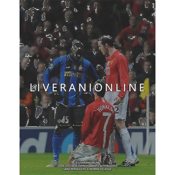 Champions League 2008/2009 Ottavi di Finale - Ritorno Manchester - 11.03.2009 Manchester United-Inter Nella Foto:BALOTELLI MARIO-RONALDO CRISTIANO /Ph.Vitez-Ag. Aldo Liverani