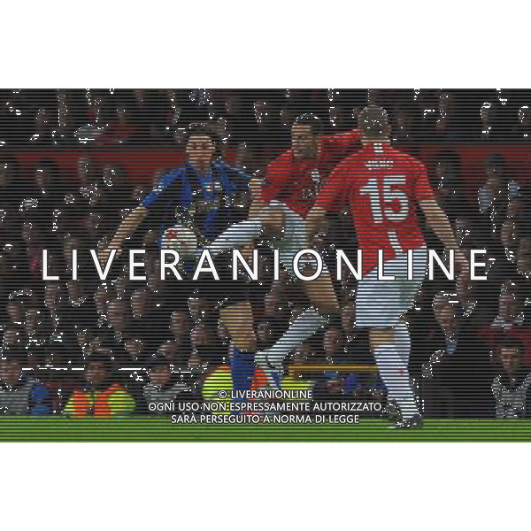 Champions League 2008/2009 Ottavi di Finale - Ritorno Manchester - 11.03.2009 Manchester United-Inter Nella Foto:IBRAHIMOVIC ZLATAN-FERDINAND RIO /Ph.Vitez-Ag. Aldo Liverani