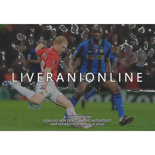 Champions League 2008/2009 Ottavi di Finale - Ritorno Manchester - 11.03.2009 Manchester United-Inter Nella Foto:SCHOLES PAUL-VIERA PATRICK /Ph.Vitez-Ag. Aldo Liverani