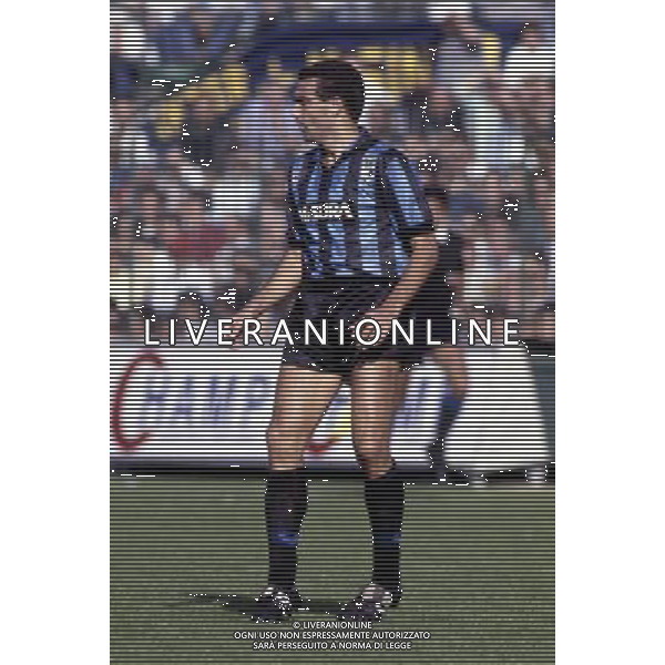 ARCHIVIO SPORT - CALCIO INTER CAMPIONE D\'ITALIA 1988/1989 ALLENATA DA GIOVANNI TRAPATTONI NELLA FOTO: GIUSEPPE BERGOMI PH.ARCHIVIO AGENZIA ALDO LIVERANI SAS 