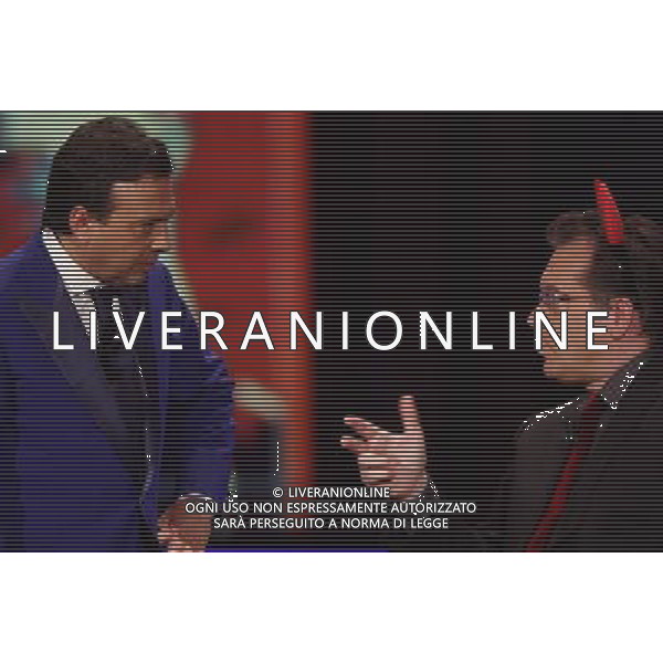 PIERO CHIAMBRETTI - ALESSANDRO CECCHI PAONE TRASMISSIONE TV: \' CHIAMBRETTI NIGHT\' © ANTONIO SORANO - AG. ALDO LIVERANI SAS
