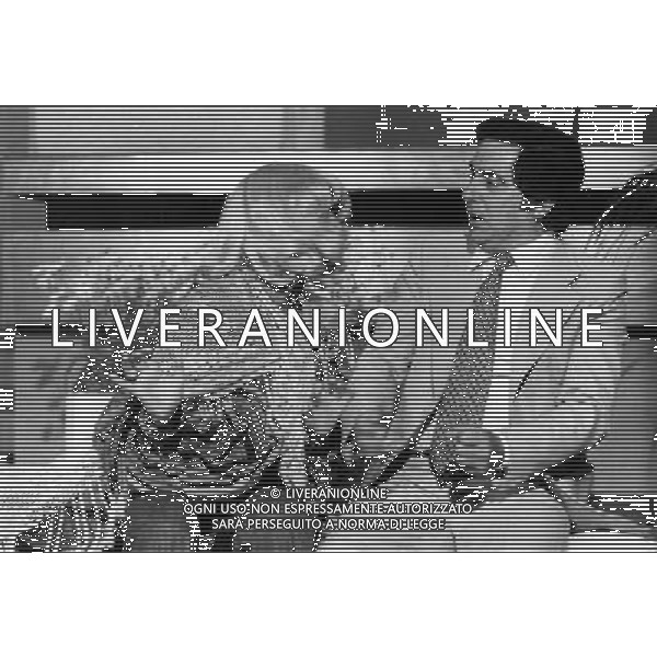 Corrado Mantoni con l\'attrice - showgirl Isabella Biagini retrospettiva archivio Giovanni Liverani/Agenzia Aldo Liverani Sas 