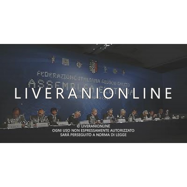 Roma - 23/03/2009 - Hotel Hilton Airport - Assemblea Generale Elettiva FIGC - nella foto: Il tavolo dell\'Assemblea ph. Corradetti / ag. Aldo Liverani Sas