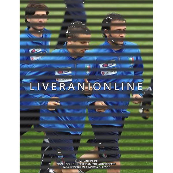 Raduno Nazionale Italiana a Coverciano Fiesole(FI) - 24.03.2009 Allenamento Nella Foto:MONTOLIVO RICCARDO -GAMBERINI ALESSANDRO /Ph.Vitez-Ag. Aldo Liverani