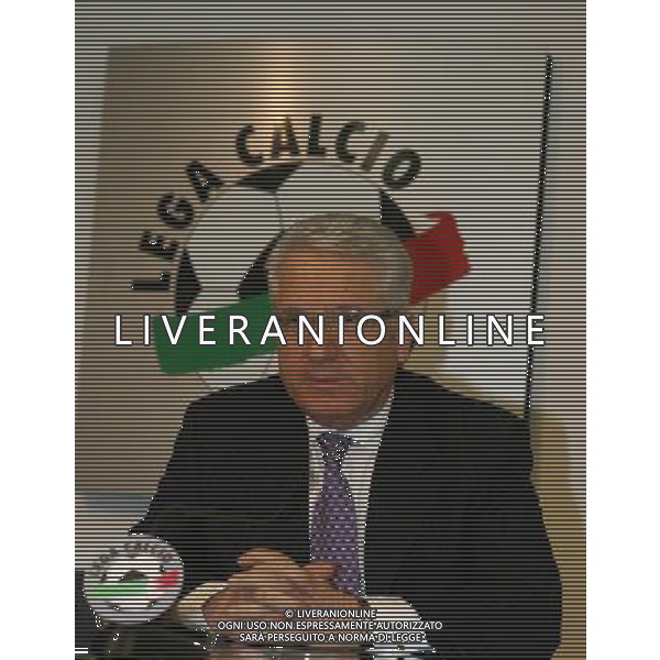 MILANO 31/03/2009 LEGA CALCIO ASSEMBLEA STRAORDINARIA SERIE B ASSEMBLEA GENERALE E ORDINARIA SERIE A E SERIE B CALCIO SPORT NELLA FOTO: ANTONIO MATARRESE PH.AGENZIA ALDO LIVERANI SAS
