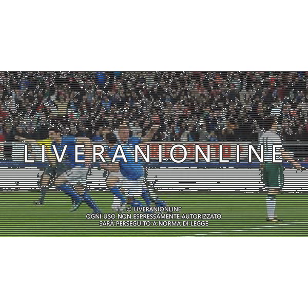 Qualificazioni ai Mondiali Sud Africa 2010 Gruppo 8 Bari - 01.04.2009 Italia-Eire Repubblica d\'Irlanda Nella Foto: IL GOL DI VINCENZO IAQUINTA /Ph.Vitez-Ag. Aldo Liverani