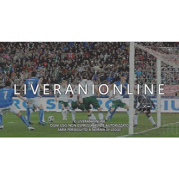 Qualificazioni ai Mondiali Sud Africa 2010 Gruppo 8 Bari - 01.04.2009 Italia-Eire Repubblica d\'Irlanda Nella Foto: IL GOL DI VINCENZO IAQUINTA /Ph.Vitez-Ag. Aldo Liverani