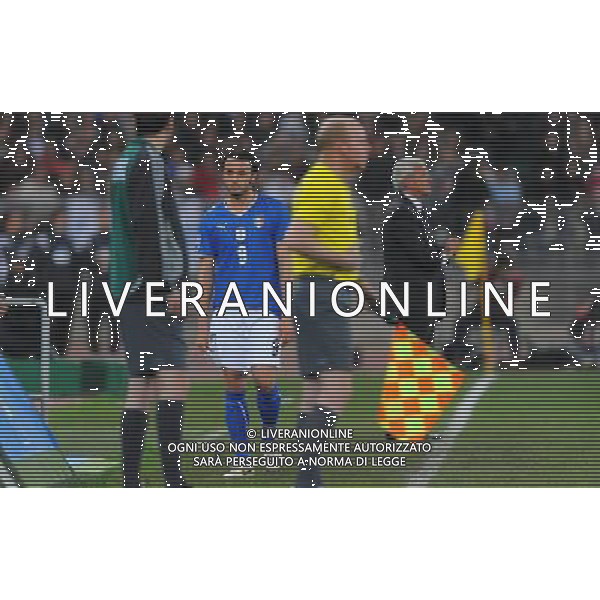 Qualificazioni ai Mondiali Sud Africa 2010 Gruppo 8 Bari - 01.04.2009 Italia-Eire Repubblica d\'Irlanda Nella Foto: GIAMPAOLO PAZZINI LASCIA IL CAMPO DOPO L\'ESPULSIONE /Ph.Vitez-Ag. Aldo Liverani