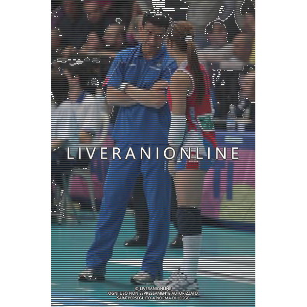 Foppapedretti Bergamo - Scavolini Pesaro Volley Pallavolo Femminile 11a Giornata di ritorno 01/04/2009 nella foto allenatore Lorenzo Micelli con Enrica Merlo ph Pasinetti/Ag. Aldo Liverani Sas