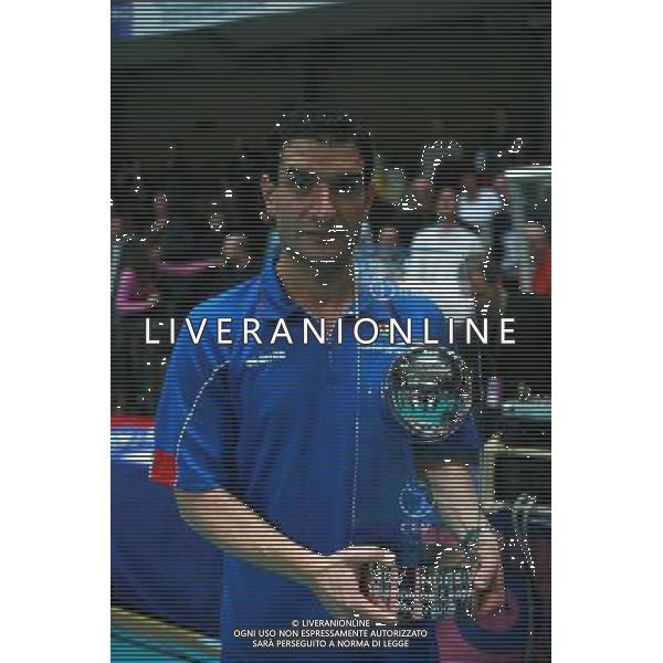 Foppapedretti Bergamo - Scavolini Pesaro Volley Pallavolo Femminile 11a Giornata di ritorno 01/04/2009 nella foto l\'allenatore Lorenzo Micelli con la coppa della Champions League ph Pasinetti/Ag. Aldo Liverani Sas