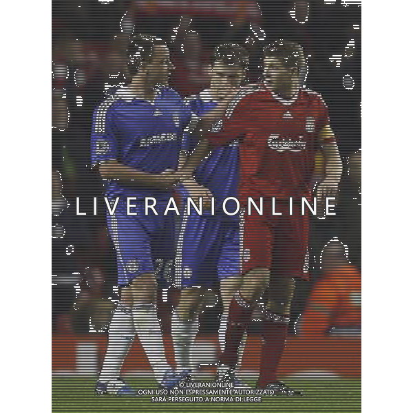 Scene at final whistle : Liverpool fc vs Chelsea fc at Anfield Stadium in Liverpool for the 1st Leg of UEFA Champions League Q.o.F. on 07/04/2008. ph.agenzia aldo liverani sas only for italy