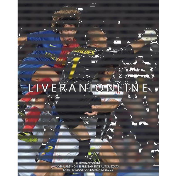Champions League 2008/2009 Quarti di Finale - Andata Barcellona - 08.04.2009 Barcellona-Bayern Monaco Nella Foto:PUYOL CARLES-TONI LUCA-VALDES VICTOR /Ph.Vitez-Ag. Aldo Liverani