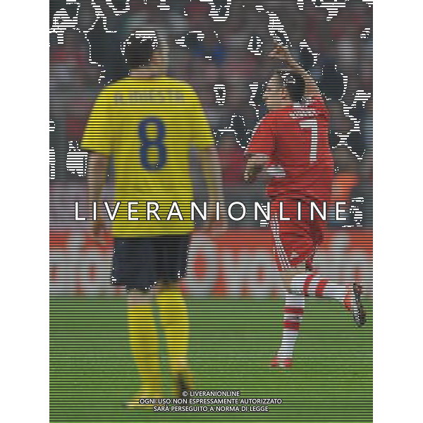 Champions League 2008/2009 Quarti di Finale - Ritorno Monaco - 14.04.2009 Bayern Monaco-Barcellona Nella Foto:RIBERY ESULTANZA DOPO IL GOL /Ph.Vitez-Ag. Aldo Liverani