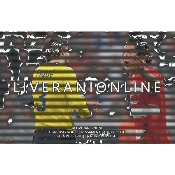 Champions League 2008/2009 Quarti di Finale - Ritorno Monaco - 14.04.2009 Bayern Monaco-Barcellona Nella Foto: LE PROTESTE DI luca TONI CHE RECLAMA UN RIGORE /Ph.Vitez-Ag. Aldo Liverani