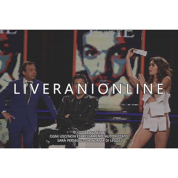 TRASMISSIONE TV: \' CHIAMBRETTI NIGHT\' NELLA FOTO: GIGI BUFFON, OSPITE DI PIERO CHIAMBRETTI - DANAH MATTHEWS FOTO ANTONIO SORANO - AG. ALDO LIVERANI SAS