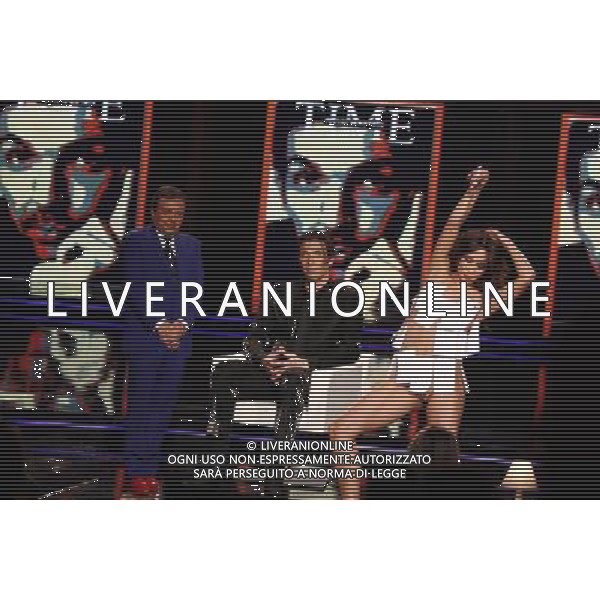 TRASMISSIONE TV: \' CHIAMBRETTI NIGHT\' NELLA FOTO: PIERO CHIAMBRETTI - GIGI BUFFON - DANAH MATTHEWS © ANTONIO SORANO - AG. ALDO LIVERANI SAS
