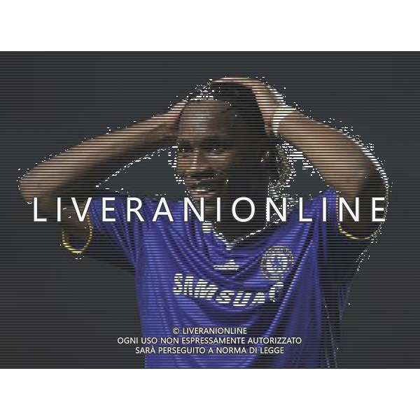 Didier Drogba of Chelsea is shown during the European Champion Clubs Cup Quarter Final Second Leg match between Chelsea and Liverpool at Stamford Bridge on April 14, 2009 in London, United Kingdom. © TOM DULAT - Talking Sport/Photoshot - ag. Aldo Liverani sas ITALY ONLY QUARTI DI FINALE DI CHAMPIONS LEAGUE