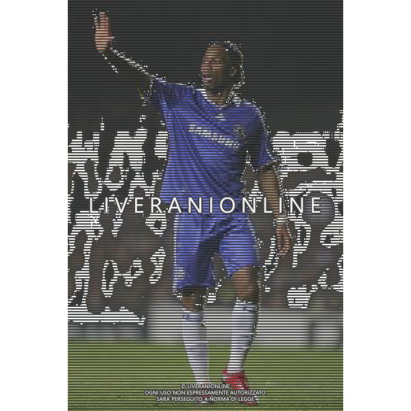 Didier Drogba of Chelsea is shown during the European Champion Clubs Cup Quarter Final Second Leg match between Chelsea and Liverpool at Stamford Bridge on April 14, 2009 in London, United Kingdom. © TOM DULAT - Talking Sport/Photoshot - ag. Aldo Liverani sas ITALY ONLY QUARTI DI FINALE DI CHAMPIONS LEAGUE