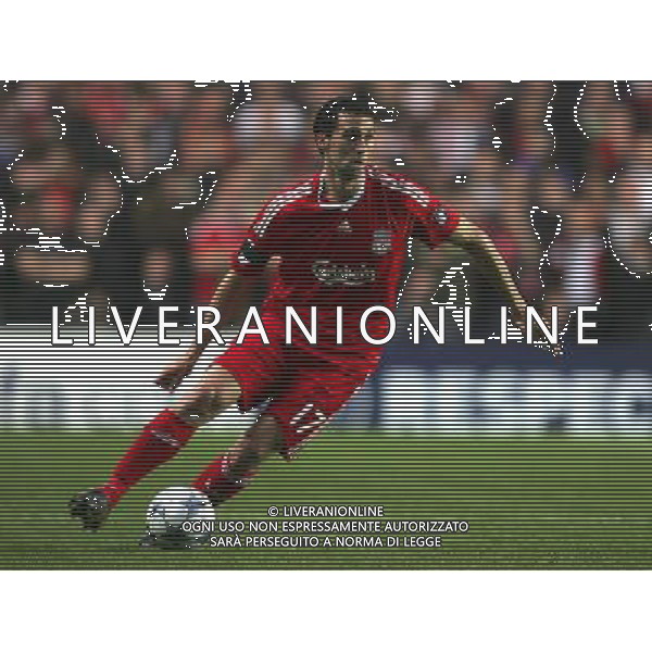 Alvaro Arbeloaof Liverpool is shown during the European Champion Clubs Cup Quarter Final Second Leg match between Chelsea and Liverpool at Stamford Bridge on April 14, 2009 in London, United Kingdom. © TOM DULAT - Talking Sport/Photoshot - ag. Aldo Liverani sas ITALY ONLY QUARTI DI FINALE DI CHAMPIONS LEAGUE