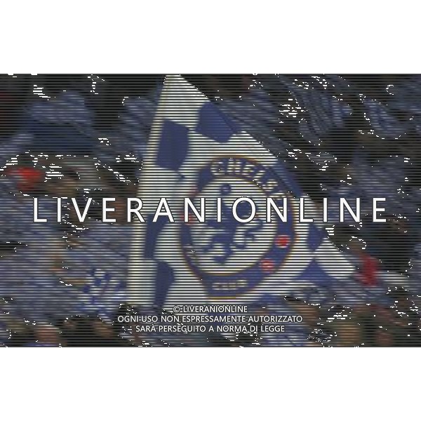 Chelsea flag is shown during the European Champion Clubs Cup Quarter Final Second Leg match between Chelsea and Liverpool at Stamford Bridge on April 14, 2009 in London, United Kingdom. © TOM DULAT - Talking Sport/Photoshot - ag. Aldo Liverani sas ITALY ONLY QUARTI DI FINALE DI CHAMPIONS LEAGUE