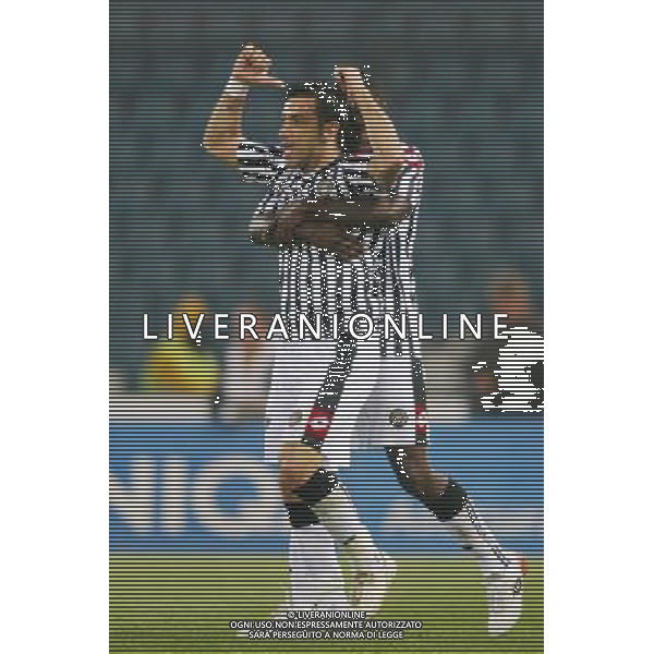 UDINE 16/04/2009 UDINESE WERDER BREMA COPPA UEFA ritorno QUARTI DI FINALE 2008/2009 CALCIO SPORT NELLA FOTO: l\'esultanza di fabio quagliarella dopo il gol con christian zapata PH.GARBUIO/ag aldo liverani sas