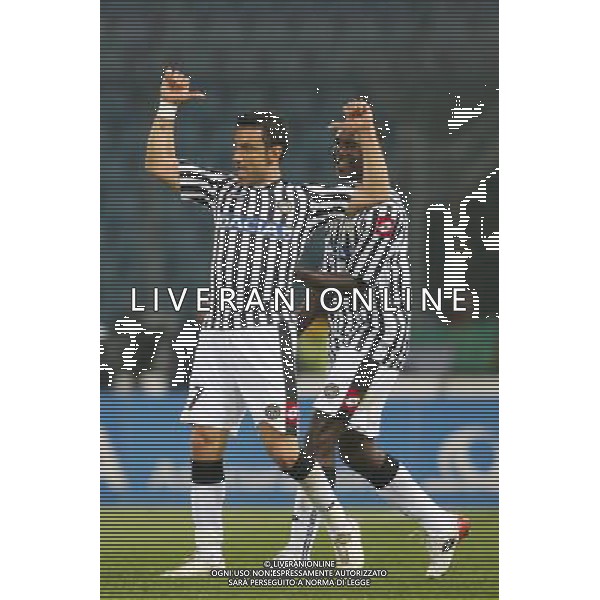 UDINE 16/04/2009 UDINESE WERDER BREMA COPPA UEFA ritorno QUARTI DI FINALE 2008/2009 CALCIO SPORT NELLA FOTO: l\'esultanza di fabio quagliarella dopo il gol con christian zapata PH.GARBUIO/ag aldo liverani sas