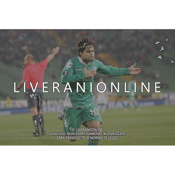 UDINE 16/04/2009 UDINESE WERDER BREMA COPPA UEFA ritorno QUARTI DI FINALE 2008/2009 CALCIO SPORT NELLA FOTO: l\'esultanza di diego ribas da cunha dopo il gol PH.GARBUIO/ag aldo liverani sas