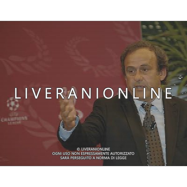 Roma - 21/04/2009 - Campidoglio Sala della Protomoteca - Conferenza stampa per la consegna della Coppa della finale di Champions League 2009 - nella foto: Il presidente della UEFA Michel PLATINI ph. Corradetti / ag. Aldo Liverani Sas 