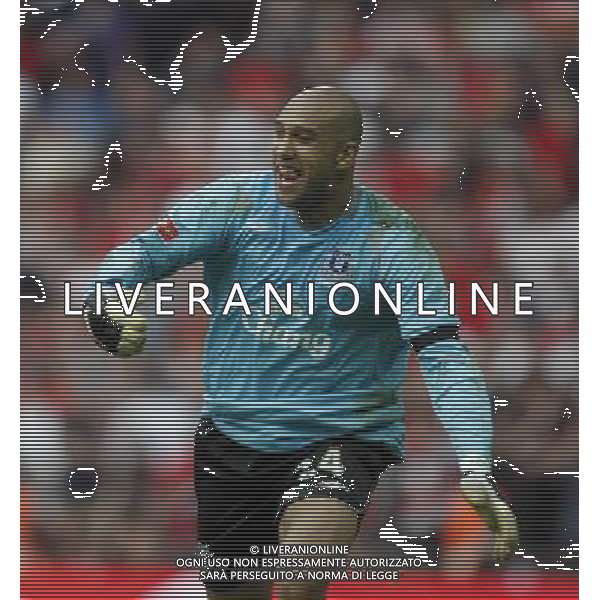 Everton\'s Tim Howard celebrates after penalty shoot out : Manchester United vs Everton for the FA Cup Semifinal at Wembley Stadium in London on 18/04/2008. ph ag. aldo liverani sas only italy
