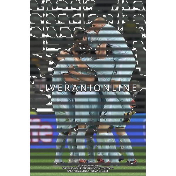 22-04-2009 Torino Sport-Calcio Juventus Lazio Coppa Italia Tim 2008\2009 Nella foto: Esultanza della lazio dopo il gol di Aleksandar Kolarov ©Alessandro Falzone\ PressPhoto - ag. Aldo Liverani sas