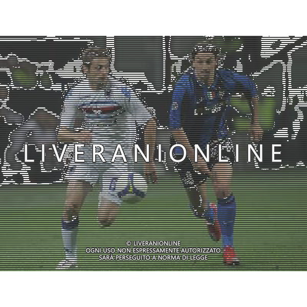 Milano 23-04-2009 coppa italia TIM CUP 2008/09 inter-sampdoria 1:0 nella foto zlatan ibrahimovic e stefano lucchini ph marco luzzani/ag aldo liverani s,a,s,