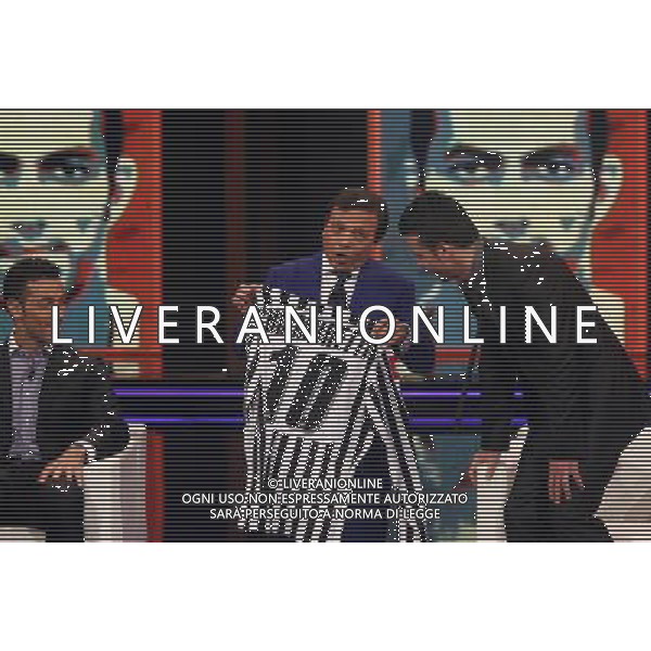 TRASMISSIONE TV: \' CHIAMBRETTI NIGHT\' NELLA FOTO: FABIO QUAGLIARELLA ( giocatore dell\'Udinese Calcio) - PIERO CHIAMBRETTI - ANTONIO DI NATALE ( giocatore dell\'Udinese Calcio) © ANTONIO SORANO - AG. ALDO LIVERANI SAS