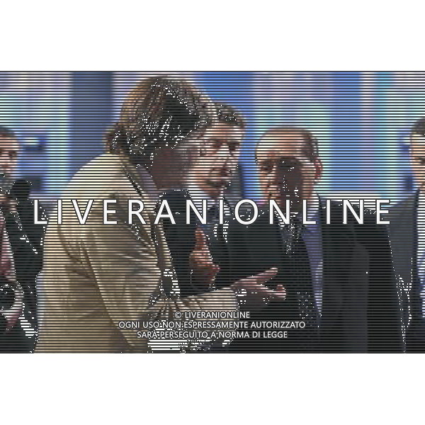 ROMA, 5 MAGGIO 2009 PORTA A PORTA: BERLUSCONI NELLA FOTO: PIERO SANSONETTI - SILVIO BERLUSCONI AGENZIA ALDO LIVERANI SAS
