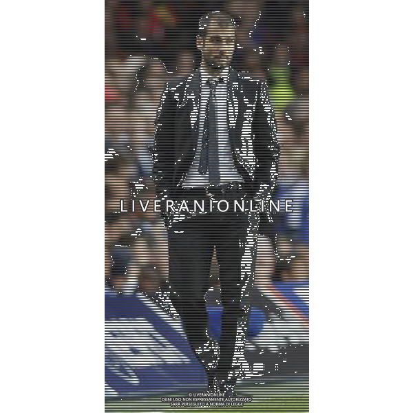 Barcelonas manager Pep Guardiola during the semifinals second leg game between Chelsea FC and Barcelona FC in Stamford Bridge, London, Britain, 6 May 2009. © Talking Sport/Photoshot - Ag. Aldo Liverani sas ITALY ONLY