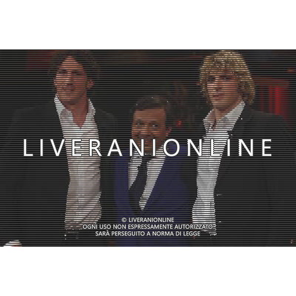 I FRATELLI MIRCO E MAURO BERGAMASCO OSPITI DI \' CHIAMBRETTI NIGHT\' NELLA FOTO: PIERO CHIAMBRETTI CON MIRCO E MAURO BERGAMASCO FOTO ANTONIO SORANO - AG. ALDO LIVERANI SAS