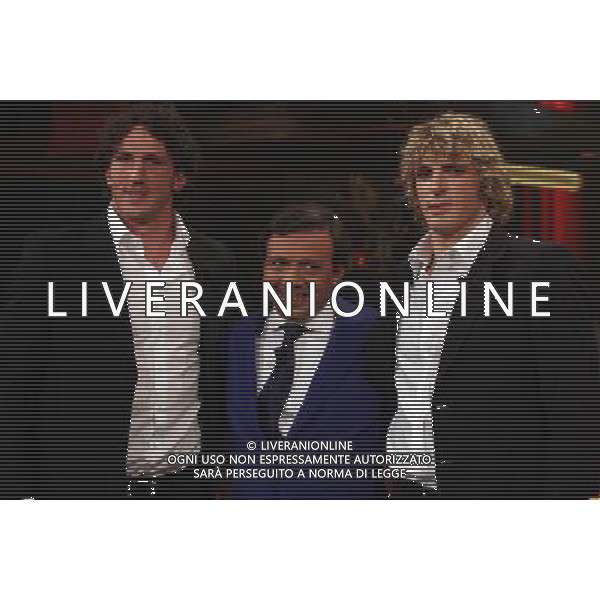 I FRATELLI MIRCO E MAURO BERGAMASCO OSPITI DI \' CHIAMBRETTI NIGHT\' PIERO CHIAMBRETTI CON MIRCO E MAURO BERGAMASCO FOTO ANTONIO SORANO - AG. ALDO LIVERANI SAS
