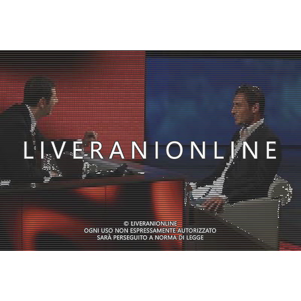 FABIO FAZIO -- FRANCESCO TOTTI TRASMISSIONE TV: \' CHE TEMPO CHE FA\' FOTO ANTONIO SORANO - AG. ALDO LIVERANI SAS