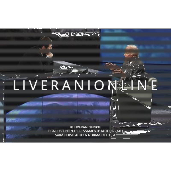 FABIO FAZIO - BUZZ ALDRIN ( astronauta) TRASMISSIONE TV: \' CHE TEMPO CHE FA\' © ANTONIO SORANO - AG. ALDO LIVERANI SAS