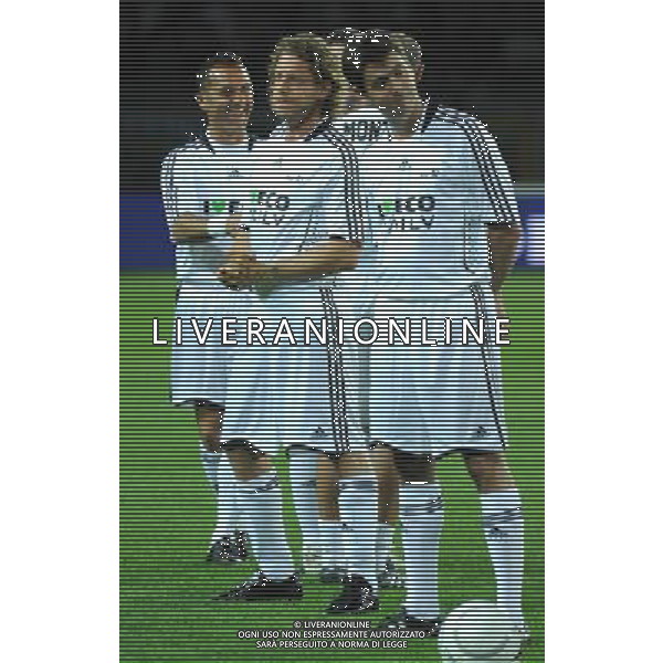 TORINO 18/5/2009 PARTITA DEL CUORE A FAVORE DEI TERREMOTATI D\' ABRUZZO NAZIONALE CANTANTI VS AMICI DI ALEX DEL PIERO NELLA FOTO LAPO ELKANN ED ANDREA AGNELLI FOTO ROMANO/AG ALDO LIVERANI