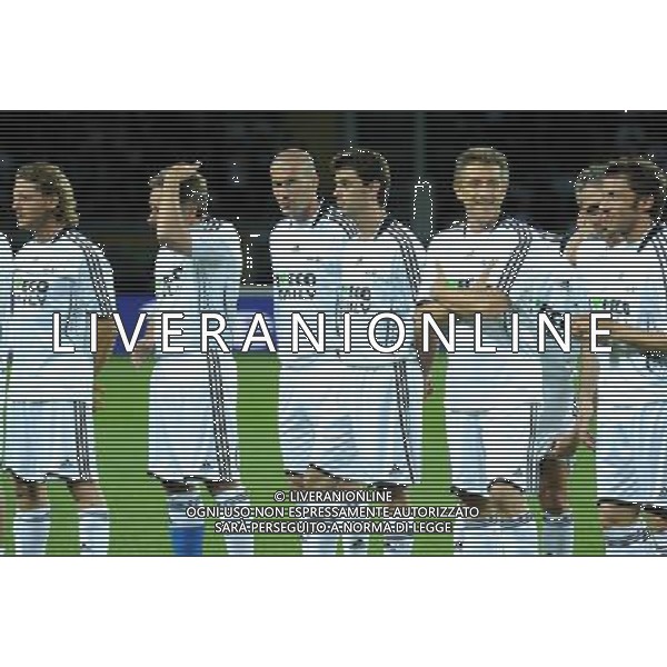 TORINO 18/5/2009 PARTITA DEL CUORE A FAVORE DEI TERREMOTATI D\' ABRUZZO NAZIONALE CANTANTI VS AMICI DI ALEX DEL PIERO NELLA FOTO ZINEDINE ZIDANE, ANDREA AGNELLI, PAOLO BONOLIS ED ALESSANDRO DEL PIERO FOTO ROMANO/AG ALDO LIVERANI