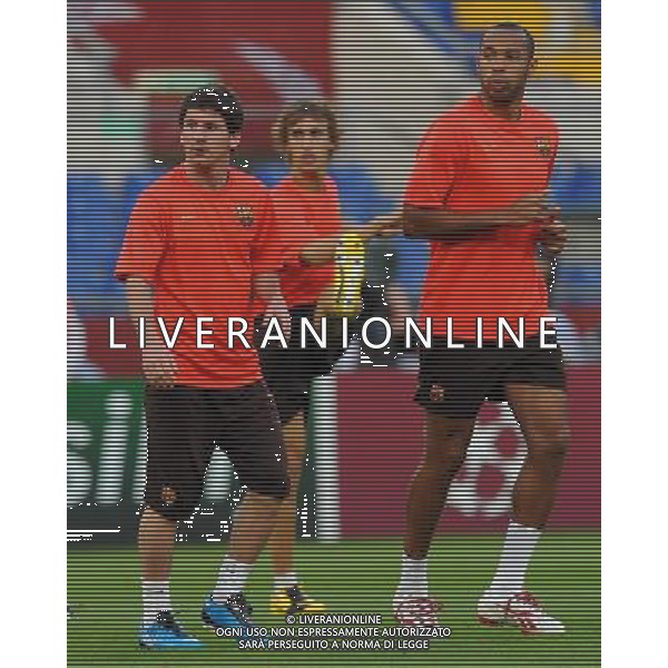 Allenamento del Barcellona Calcio per la finale di Champions League - Roma 26/05/2009 nella foto thierry henry e lionel messi ph vitez/Agenzia Aldo Liverani sas