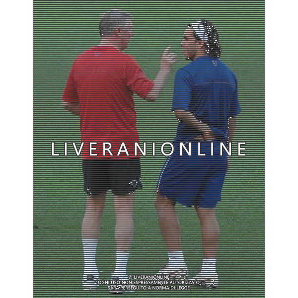 Allenamento del Manchester United Calcio per la finale di Champions League - Roma 26/05/2009 nella foto Sir Alex ferguson e carlos tevez ph vitez/Agenzia Aldo Liverani sas