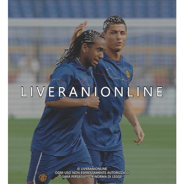 Roma - 26/05/2009 - Stadio Olimpico - Uefa Champions League Finale Roma 2009 - Allenamento del Manchester United - nella foto: Cristiano RONALDO e ANDERSON ph. Corradetti / ag. Aldo LIiverani Sas