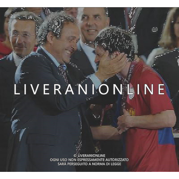 Champions League 2008/2009 Finale Roma - 27.05.2009 Barcellona-Manchester United Nella Foto:MICHEL PLATINI-LIONEL MESSI /Ph.Vitez-Ag. Aldo Liverani