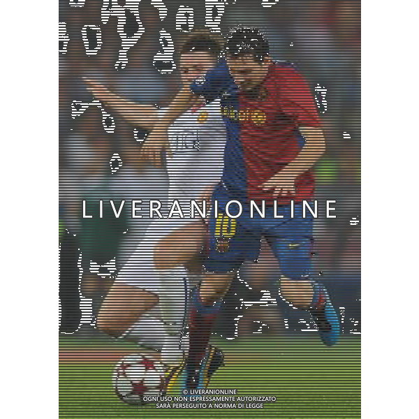 Champions League 2008/2009 Finale Roma - 27.05.2009 Barcellona-Manchester United Nella Foto: LIONEL MESSI-MICHAEL CARRICK /Ph.Vitez-Ag. Aldo Liverani