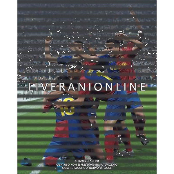 Champions League 2008/2009 Finale Roma - 27.05.2009 Barcellona-Manchester United Nella Foto:ESULTANZA DOPO IL GOL DI MESSI LIONEL /Ph.Vitez-Ag. Aldo Liverani