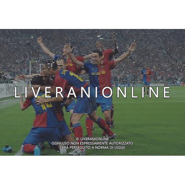 Champions League 2008/2009 Finale Roma - 27.05.2009 Barcellona-Manchester United Nella Foto:ESULTANZA DOPO IL GOL DI MESSI LIONEL /Ph.Vitez-Ag. Aldo Liverani