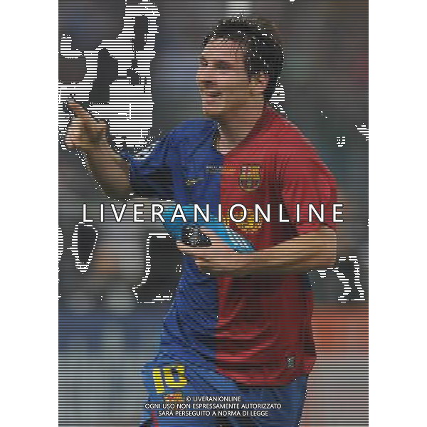 Champions League 2008/2009 Finale Roma - 27.05.2009 Barcellona-Manchester United Nella Foto: ESULTANZA DI MESSI LIONEL /Ph.Vitez-Ag. Aldo Liverani